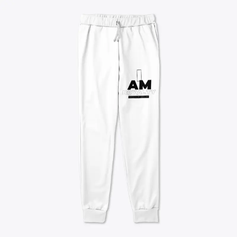 I AM ROYALTY white joggers